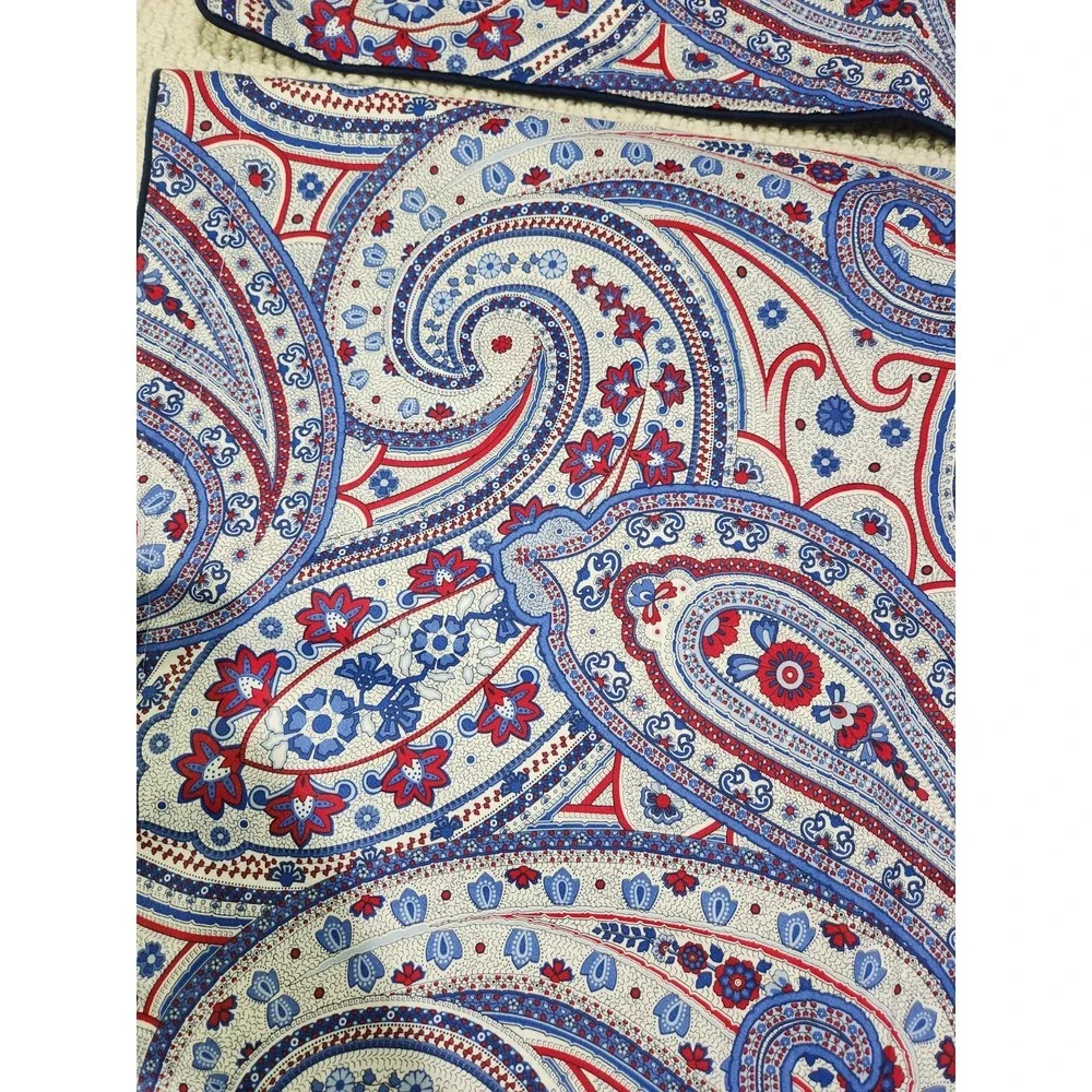 American Living Ralph Lauren Bay Harbour 2 Pillow Shams King Paisley‎ Patriotic